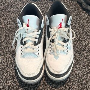 Jordan Athletic Shoes White and Black with Red Accents